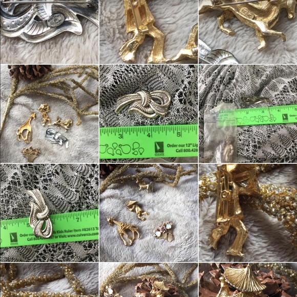 DANECRAFT Vintage SILVER BOW BROOCH  BOHO EUC - Picture 3 of 16